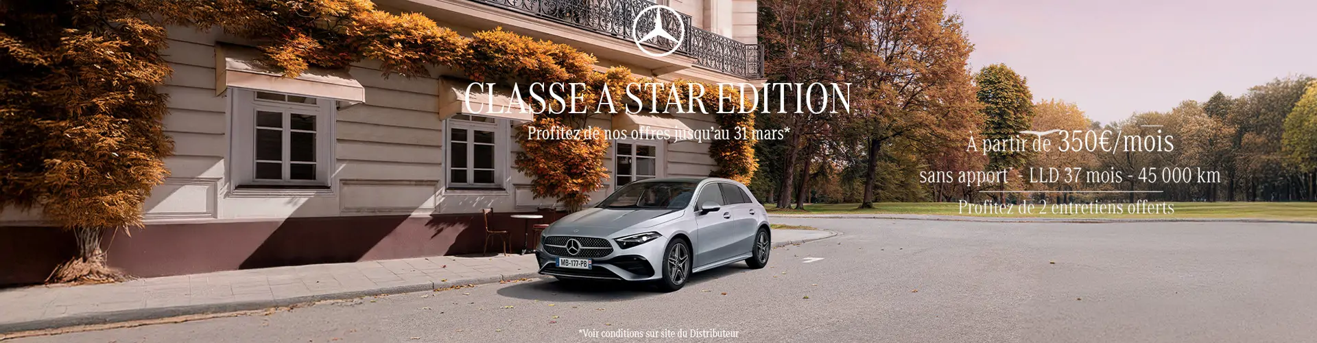 Profitez de la Mercedes Classe A Star Edition suréquipée à partir de 350€/mois* !