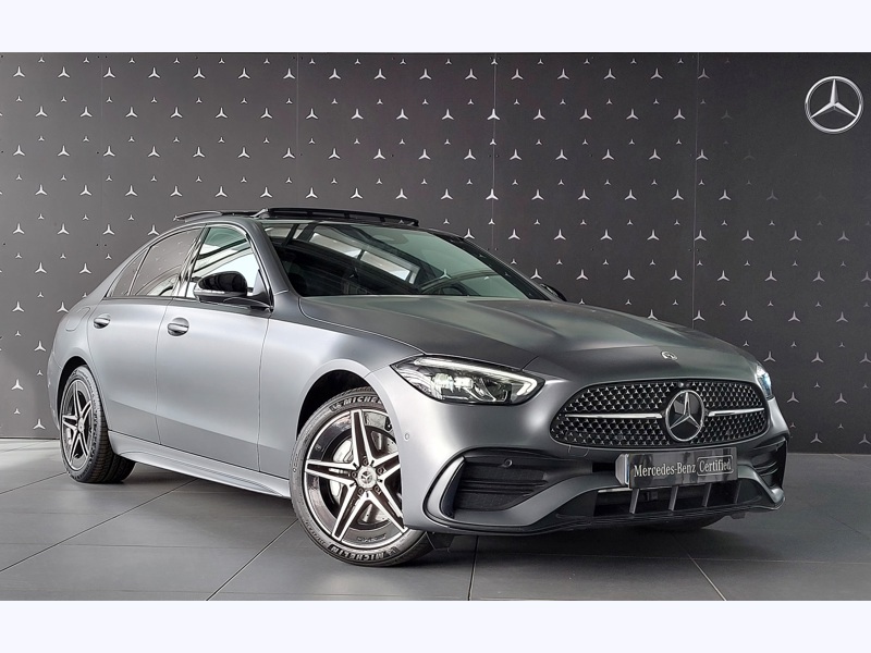 Image Mercedes-Benz CLASSE C BERLINE 300 e Berline AMG line TO GPS Carplay Caméra 360 HUD Sièges cuir élec chauff/ventil Régul Keyless -T