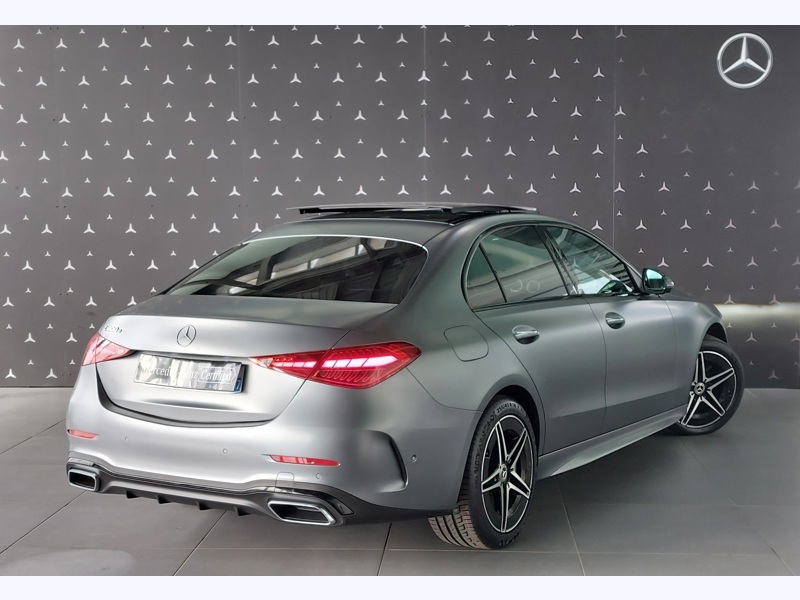 Image Mercedes-Benz CLASSE C BERLINE 300 e Berline AMG line TO GPS Carplay Caméra 360 HUD Sièges cuir élec chauff/ventil Régul Keyless -T