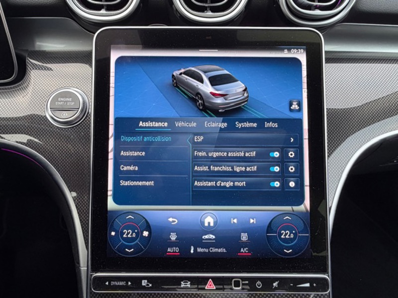Image Mercedes-Benz CLASSE C BERLINE Classe C 220 d Business Line 2.0 190 9G-DCT Toit ouvrant Digital light Carplay Angle mort Distronic 