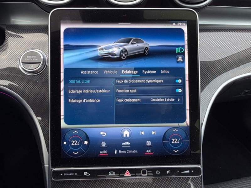 Image Mercedes-Benz CLASSE C BERLINE Classe C 220 d Business Line 2.0 190 9G-DCT Toit ouvrant Digital light Carplay Angle mort Distronic 